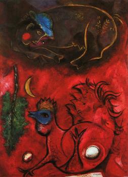 Marc Chagall : Listening to the Cock